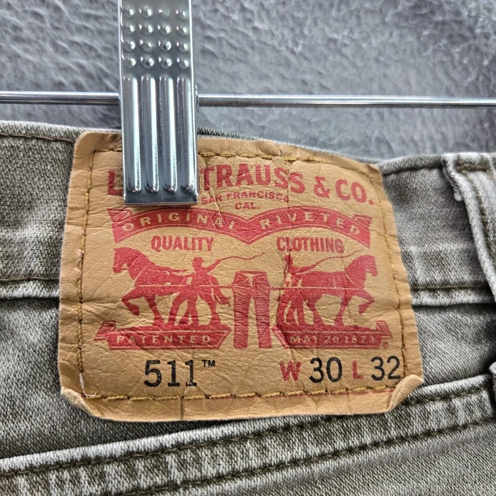 Levi's 511 Men Jeans 30X32 Beige‎ Denim Slim 30